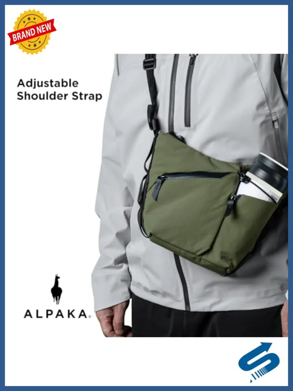 Compact 2L EDC Sling Bag with Key Tether, Expandable Bottle Pocket, YKK